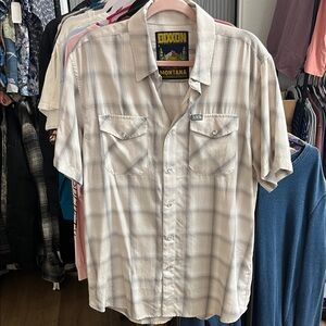 DIXXON “Montana”Men's White and Light Gray Plaid Shirt